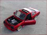 1:18 Opel Manta B 16V Candy Red + Borbet Alufelgen Umbau "EINZELSTÜCK" inkl. Vitrine